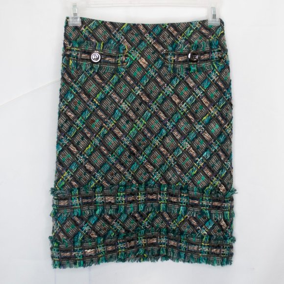 Per Se Skirts Per Se Wool Blend Pencil Skirt Womens 2 Multicolor